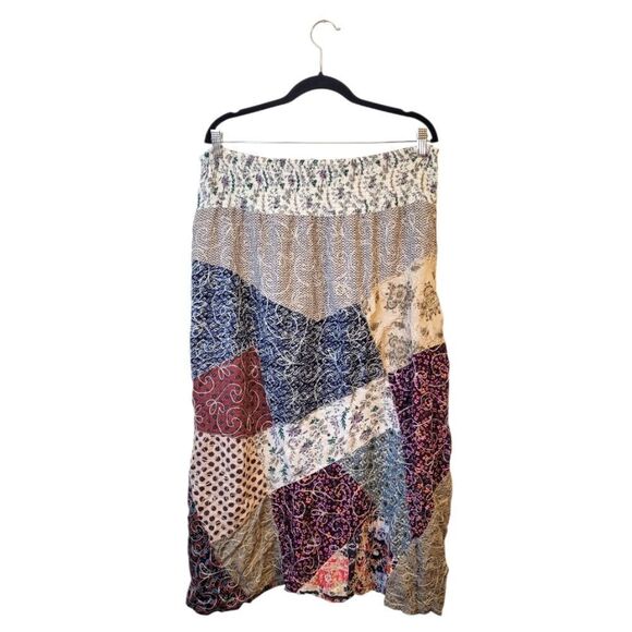 Blue Sky Women's Boho Patchwork Embroidered Midi Skirt Size XXL - Picture 2 of 6